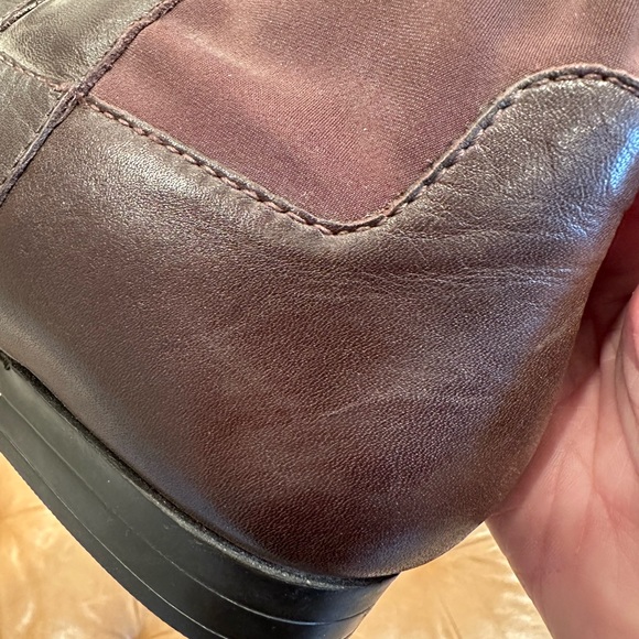 Calvin Klein Hillary Brown Leather Stretch Buckled Tall Riding Boots 8.5 - Picture 3 of 6